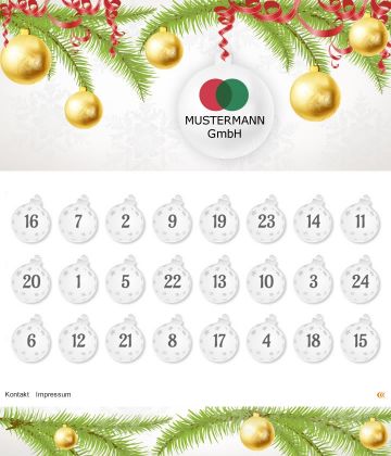 Adventkalender-Sujet: Tannenzweige & Kugeln © echonet communication GmbH