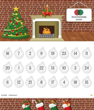 Adventkalender-Sujet: Kamin & Weihnachtsbaum © echonet communication GmbH