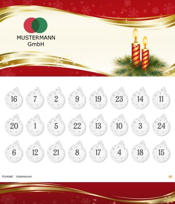 Adventkalender-Sujet: Weihnachtsmuster mit 2 Kerzen © echonet communication GmbH