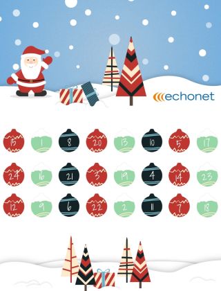 Adventkalender-Sujet: Illustration Weihnachtsmann und Schneelandschaft © echonet communication GmbH