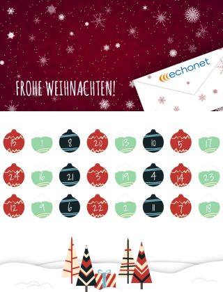 Adventkalender-Sujet: Dunkelroter Himmel mit Sternen © echonet communication GmbH